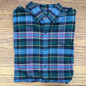 Land’s End Men's Multicolor Plaid flannel Shirt.  Size Large Tall.